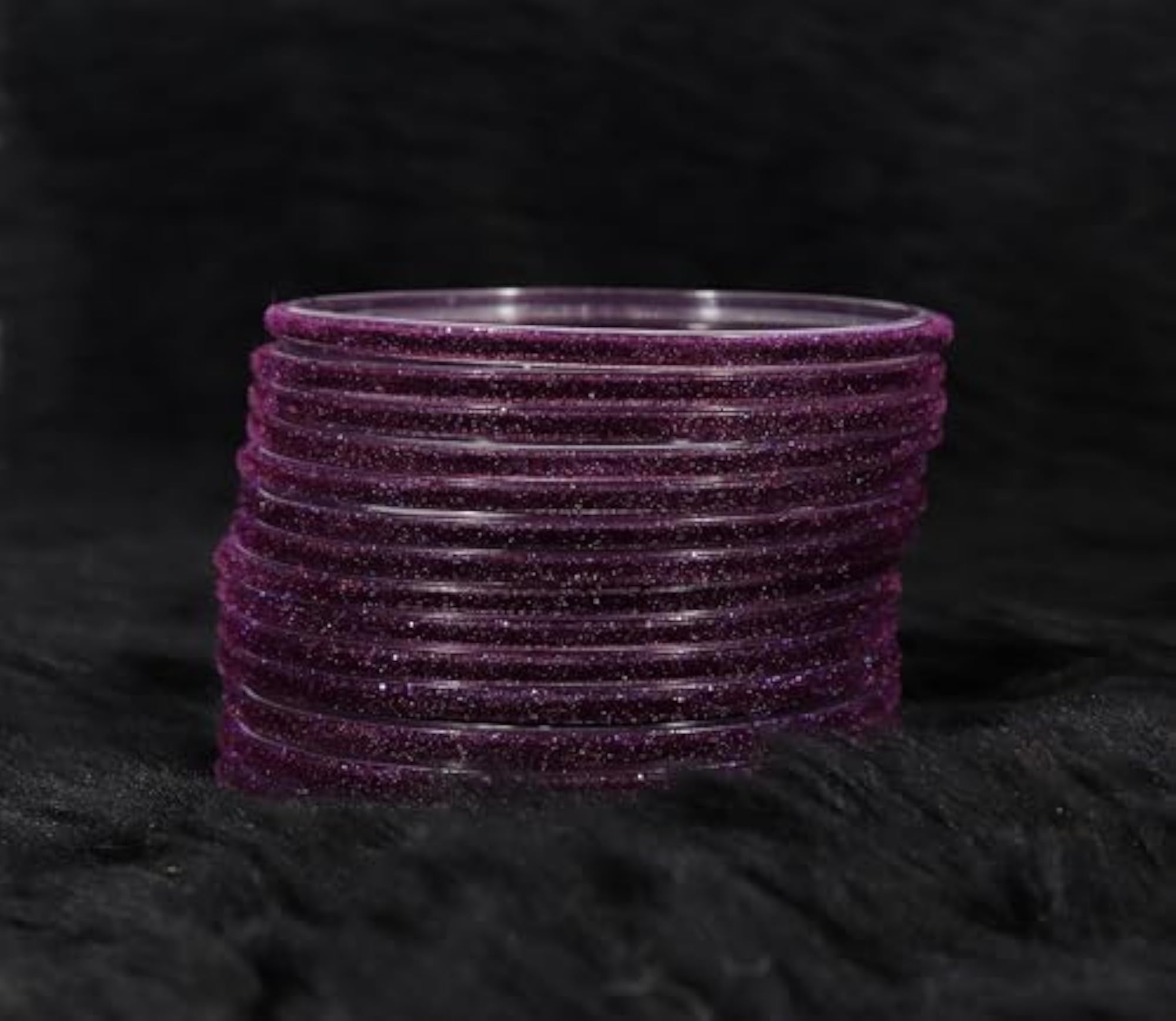 Velvet Glass Bangles Set of 24 - 2.6 Size