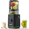 AMZCHEF Cold Press Juicer Machines, 3-IN-1 Masticating Juicer with 2 Strainers(Juice & Sorbet & Nut Milk), 160mm Wide Chute, 2.5L Capacity, Self-Cutting System, Low Noise Motor, Quick Release Design