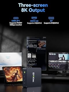 GMKtec M6 Ultra Mini PC Gaming Ryzen 7640HS (Amélioré du 6600H/6800U), 32 Go RAM DDR5 512 Go SSD, Double NIC LAN 2.5GbE Ordinateur de Bureau Maison/Bureau, Triple Affichage 4K, WiFi 6, USB4,