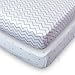 Ziggy Baby Crib Sheets, Toddler Bedding Fitted Jersey Cotton (2 Pack) Chevron, Cross, Blue/Grey
