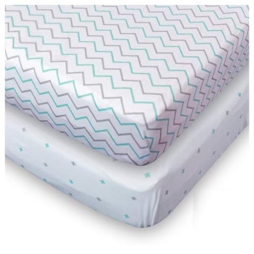 Ziggy Baby Crib Sheets, Toddler Bedding Fitted Jersey Cotton (2 Pack) Chevron, Cross, Blue/Grey