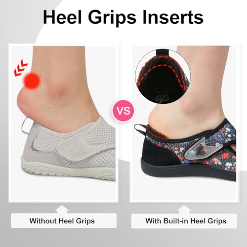 Image of LeIsfIt Wide Toe Box Diabetic Shoes for Women Zero Drop Barefoot Sneakers Breathable Adjustable for Edema Swollen Feet & Seniors