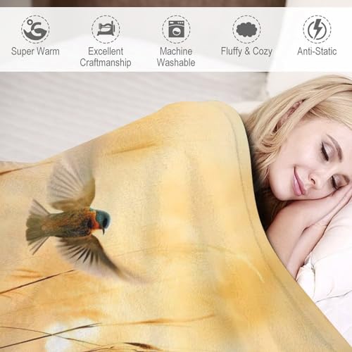 Couverture douce oiseau pour sublimer votre plaid jeté canapé - 4