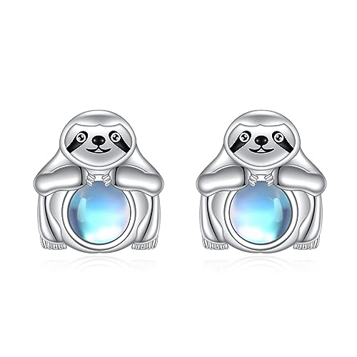 Boucles d'oreilles vache argent 925 et pierre de lune pour fille