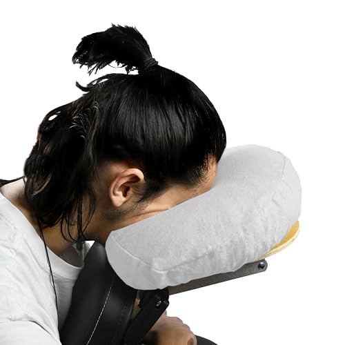 Body Linen Comfort Flannel Face Rest Covers for Massage Tables - Soft, Durable and Light 100% Cotton Flannel Face Cradle Covers (5 Pack, White)