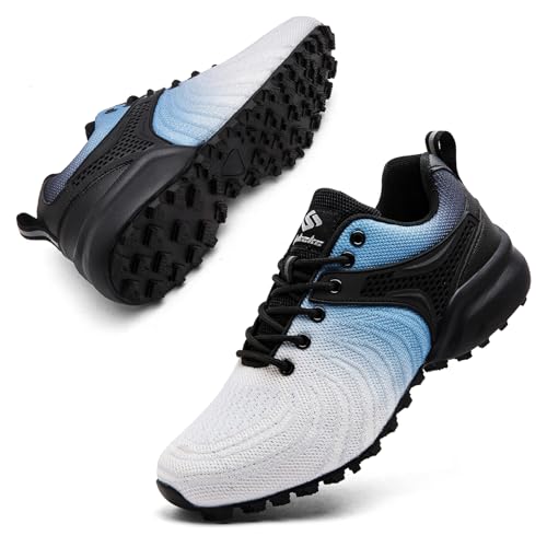 Image of Men's Trail Running Shoes Lightweight Breathable Walking Hiking Sneakers Outdoor Athletic Tennis Cross Training Shoes