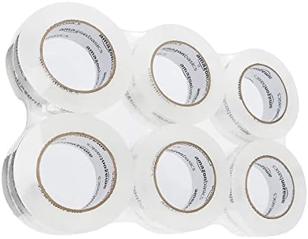 Amazon Basics Packing Tape, Designed for Moving, Storage and Packing, Shipping and Mailing, 1.88-Inch Wide x 109 Yards, Crystal Clear, 6-Pack