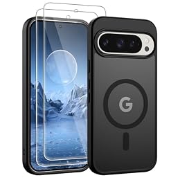 Gritup for Google Pixel 10 Pro XL Case with 2 PCS Screen Protector (Compatible with MagSafe)(Military Grade Protection) Slim Translucent Matte & Anti-Fingerprint Phone Cover for Pixel 10 Pro XL,Black