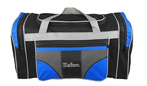 Bolsa mala de viagem grande 112l alças de mão e ombro r:1022 Cor:Preto/Azul