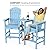 VINGLI Tall Adirondack Chairs Set of 2, HDPE Balcony Chair with Double Connecting Tray Weather Resistant Outdoor Bar Stools for Patio Deck Lawn Pool Backyard (Blue)