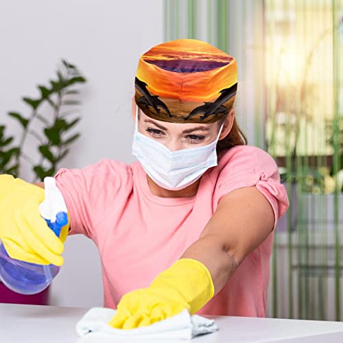 Chapeaux bouffants ajustables JDEZ imprimé océan anti-transpiration