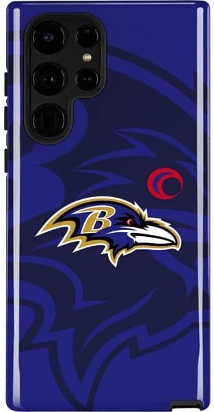 Skinit Pro Phone Case Compatible with Galaxy S22 Ultra - Officially Licensed NFL Baltimore Ravens Black & White Design