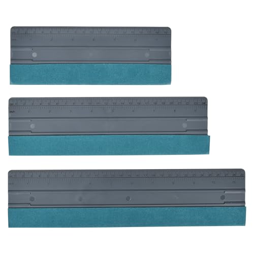 Blueshyhall Juego de rasqueta de fieltro con escala, 3 unidades de espátula de microfibra con escala, juego de rasqueta para coche, película de vinilo para ventana, ventana, protector de pintura