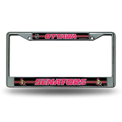 NHL Ottawa Senators Bling Chrome License Plate Frame with Glitter Accent