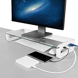 Monitor Stand Riser, 4-Port USB 3.0 Hub ...