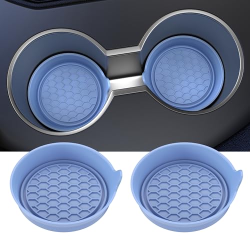 Image of Amooca Car Cup Coaster Universal Automotive Waterproof Non-Slip Cup Holders Sift-Proof Spill Holder Car Interior Accessories 2 Pack Gray Blue
