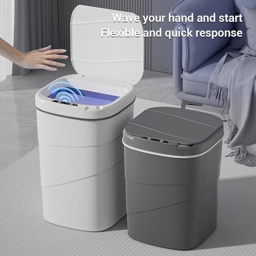 Bote de basura automático con sensor de movimiento 18L blanco miniatura 4