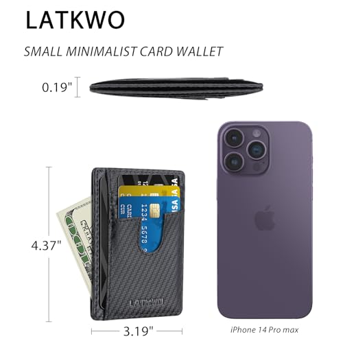 Ultra Thin Minimalist Wallet for Men and Women - RFID Blocking Card Holder with 8 Slots, Front Pocket Wallet, Slim Travel Essentials, Credit Card Protector(3.1x4.3in)2