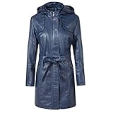 VEZAD Store Black of Friday Deals Today,Christmas Gifts for Women Unique,Women Long Leather Jacket Casual Winter Slim Zipper Long Sleeve Warm Bandage Coat
