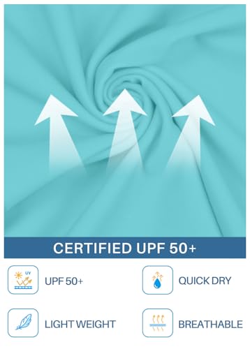 BesserBay Kid Girl's Uv Protection Rashguard Top Tropical Flower Light Blue Long Sleeve Swimming Shirt 7-8 Years2