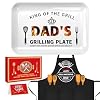 4 Pcs Fathers Day Dad Gifts for Men Grandpa Daddy Dad Grill Platter Gift Include BBQ Grilling Platter Apron Card Gift Boxes Sets for Father’s Day Birthday Gifts Charcuterie Outdoor Indoor Cooking