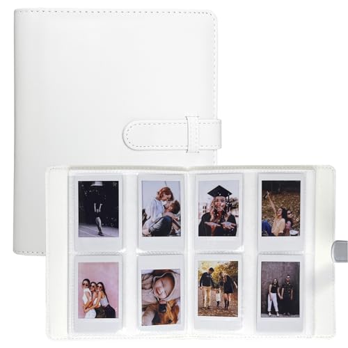 256 Pockets Photo Album for Fujifilm Instax Mini 70 7s 8 8+ 9 11 25 50s 90, Polaroid Z2300, Polaroid PIC-300P Film Instant Camera, photo album for 3-inch photos & Name Card (White)