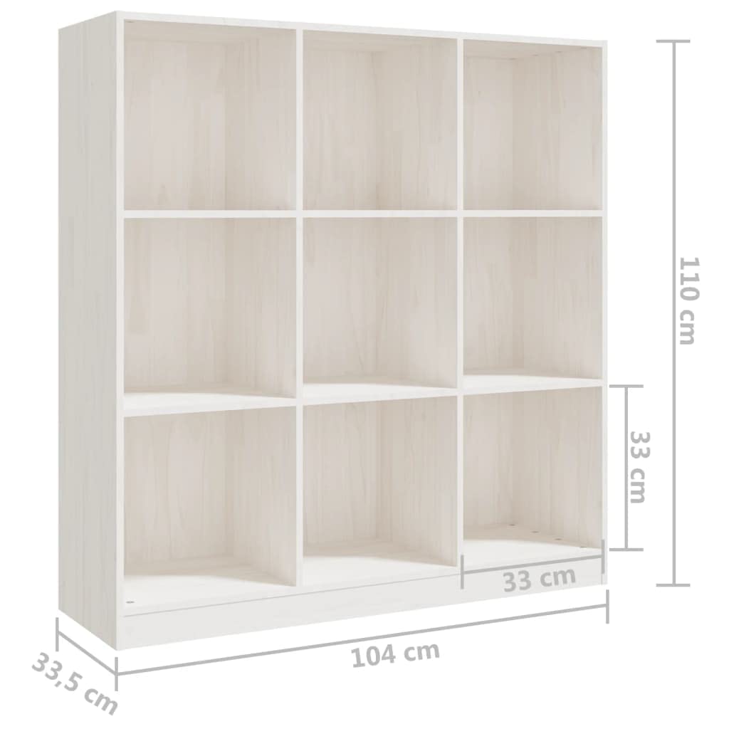Générique Regał z litego drewna sosnowego z 9 przegródkami, półka do przechowywania książek i przegroda pokoju 104x33,5x110 cm