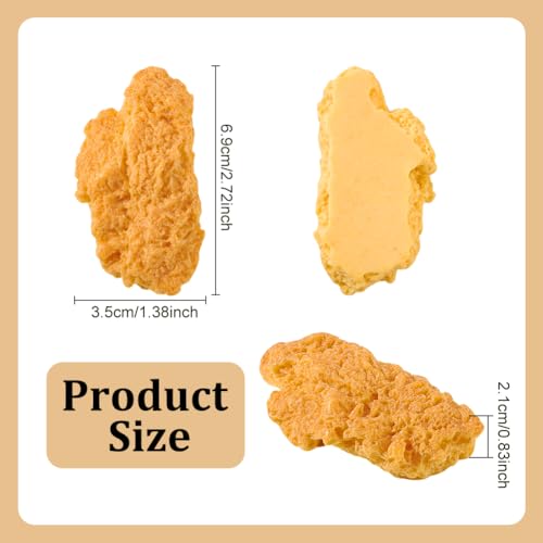 NBEADS 6 Pcs Fried Chicken, Simulated Chicken 3D Food Model Food Props Meat Imitation Foods Cabochons for Kitchen Home Party Decoration Food Sample Display Prop