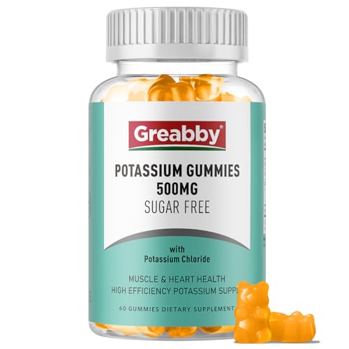 Image of Potassium Gummies, Potassium Chloride for Adults, 60 Servings, Sugar-Free Potassium Supplement, Muscle Relief & Heart Health for Women Men, Electrolyte Balance, Efficient Potassium Supply