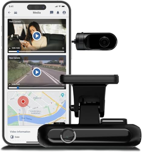 Rewire Security 4G Dual Vision Dashcam GPS Tracker with OBD II Power - Dual HD Cameras, Real-Time GPS Tracker for Vehicles, Cloud Storage - Interior & Road Recording - Easy Plug-and-Play Installation