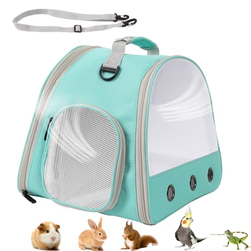 Small-Animal-Carrier-Bag-Bearded-Dragon-Carrier-with-Nylon-Mesh-Window-Guinea-Pig-Travel-Carriers-for-Hedgehog-Rat-Parrot-Bird-Lizard-Pet-Rat-Hamster-Green