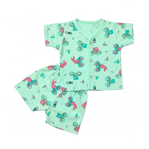 Image of Lil' Shark Baby Cotton T-Shirt & Shorts Set | 100% Pure Cotton Summer Wear for Baby Boys & Girls | Soft, Breathable Infant Casual Outfit | Printed T-Shirt with Shorts Set