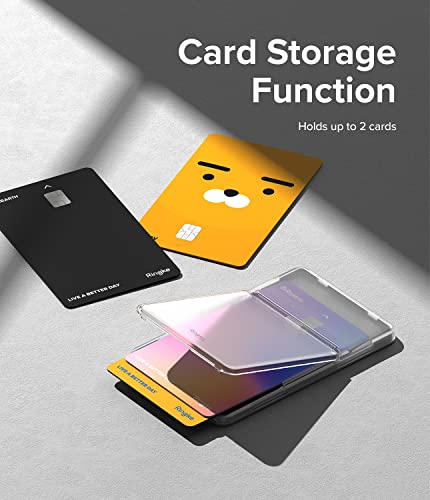 Image of Ringke Magnetic Stand Slot Card Holder, Magnetic Stick-on Minimalist Credit Card ID Wallet Attachment, Phone Grip, Phone Stand for MagSafe Compatible Cases, Polycarbonate Material - Clear Mist
