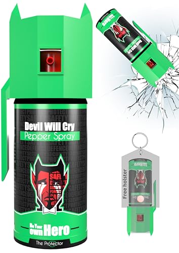 Image of DEVIL Will Cry Superior Pepper Spray Glass Breaker Knuckle Cap 3-in-1 The Protector Self-Defense Gadget - Green