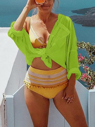 Image of Breezy Lane Beach Cover Up for Women Button Down Shirt Swimsuit Coverup Bathing Suit Cover Ups for Swimwear Vacation