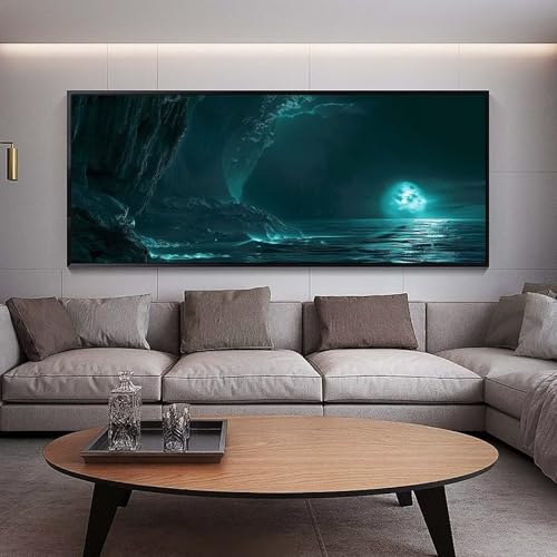 Lune Broderie Diamant Grand Format pour Partager un Moment de Calme et de Détente