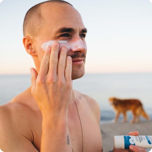 Foto von Suntribe Natürliche Mineralische Bio-Sonnencreme Sport LSF 50/100 ml, 100% Natürlich & Riffsicher, Nanofreie Mineralische UV-Filter, Sehr Wasserfest, Schweißfest - Weißer Schimmer