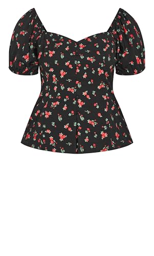 Image of City Chic Women's Plus Size Top - Daydreamer V Neck Print
