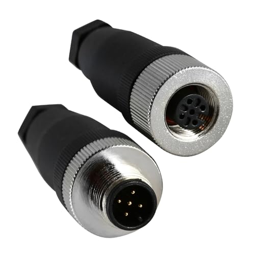 Conector M12 5 pines macho y hembra resistente al agua miniatura 1