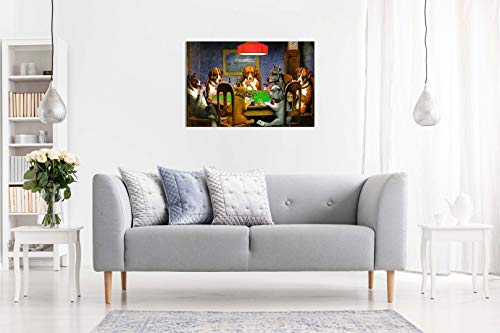 Wandbild, Kunstdruck, Motiv: Poker spielende Hunde - C. M. Coolidge, Leinwand-Kunstdruck, Bild, A0 91x61cm (36x24in)