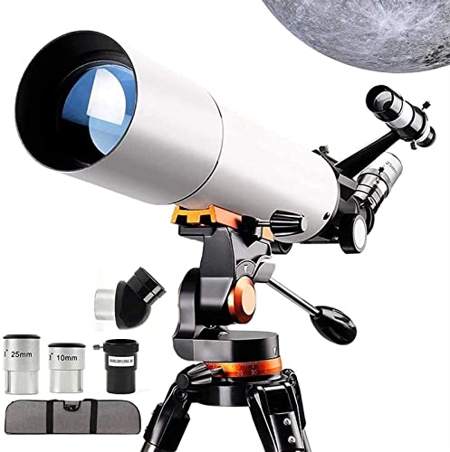 Telescopio astronómico refractor 80 mm con trípode ajustable miniatura 1