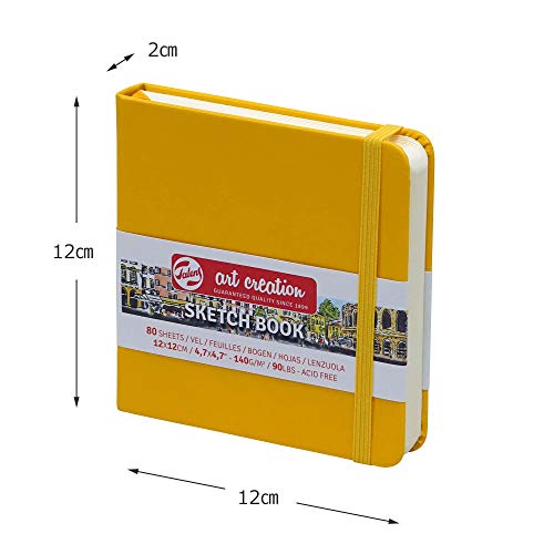 Talens Art Creation Talens T9314-114M 441793 Art Creations Sketchbook, Drawing Notebook, 4.7 x 4.7 inches (12 x 12 cm), Golden Yellow.