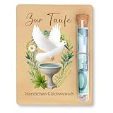 Taufgeschenke Für Mädchen Jungen Aus Holz, Taufgeschenke Jungen, Taufe Geschenk Geldgeschenk Mit Reagenzglas Und Kordel, Taufkarte Holz Modern, Liebevolle Geldgeschenk Verpackung Zur Taufe
