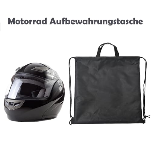 fufupaw Helmtasche, Skihelm Beutel, Helmtasche Motorradhelm, Motorradhelmtasche Mit Kordelzug, 45x50cm Wasserdicht, Für Motorradhelm, Fahrradhelme, Skihelme, Basketball, Outdoor (Schwarz)