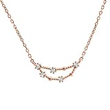 PAVOI 14K Rose Gold Plated Astrology Constellation Horoscope Zodiac Necklace 16-18" - Capricorn