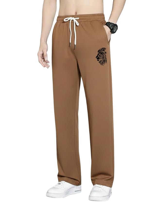 Image of Samfor Track Pant for Men | Loose Fit Super Stretchable Track Pant for Man with Bold Lion Design | Stylish Lower for Men