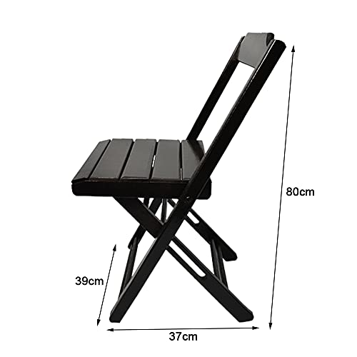 Conjunto De Mesa Dobravel Com 4 Cadeiras De Madeira 70x70 Ideal Para Bar E Restaurante Preto