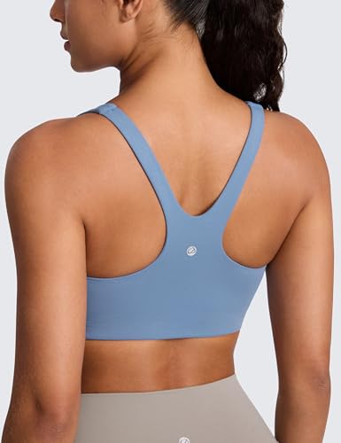 Image of CRZ YOGA Butterlift Square Neck Sports Bras | Double Lined, Light Support, Non Padded, Yoga, Buttery Soft, V-Shaped Racerback, for Women