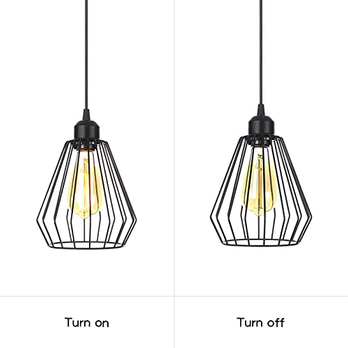 Lustre industriel rustique en métal noir de qualité supérieure HNVBDOPAE
