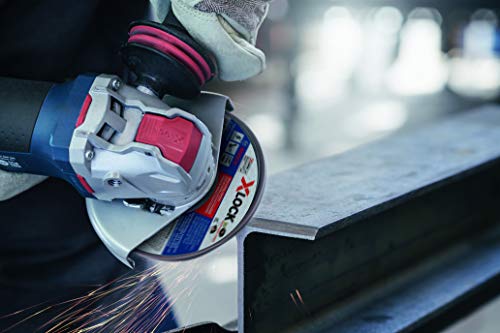 Bosch Gwx10-45Pe 4-1/2 In. X-Lock Ergonomic Angle Grinder With Paddle Switch With Bosch Gwx27Lm450 4-1/2 In. X 1/4 In. X-Lock Arbor Type 27 30 Grit Metal Grinding Abrasive Wheel #TOP5